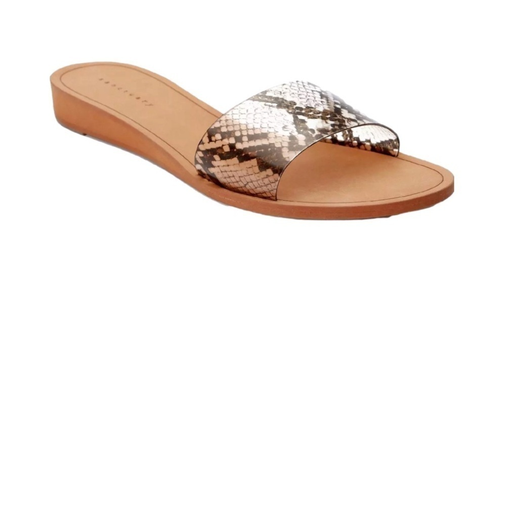 Anthropology Sanctuary Rejoice Snake Print Slide Sandals 8.5 new